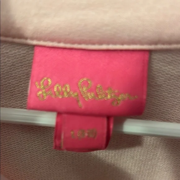 Lilly Pulitzer Pink Quarter-Zip Pullover with Ruffle Hem - Picture 3 of 5